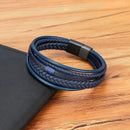 Pulseira Masculina Dupla em Couro